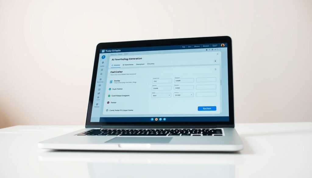 A sleek, modern AI-powered hashtag generation tool, prominently displayed on a laptop screen. The application features a clean, minimalist interface with various input fields and interactive controls. In the background, a soft, blurred gradient of pastel colors creates a soothing and professional atmosphere. The lighting is natural and diffused, with a subtle directional light source highlighting the tool's key features. The camera angle is slightly elevated, giving the viewer a sense of authority and control over the tool. The overall mood is one of efficiency, innovation, and empowerment, perfectly fitting the article's subject and section title.